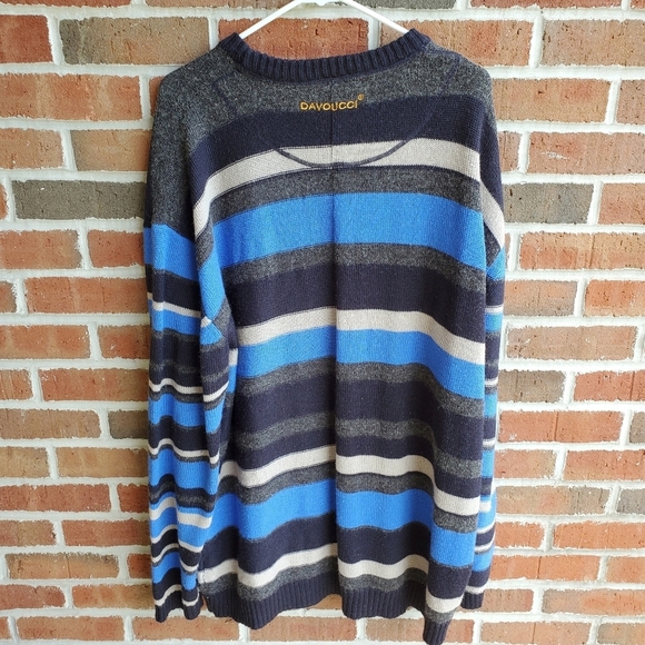 Davoucci Sweater Mens Size 2XL Striped Wool Acrylic - Picture 5 of 7